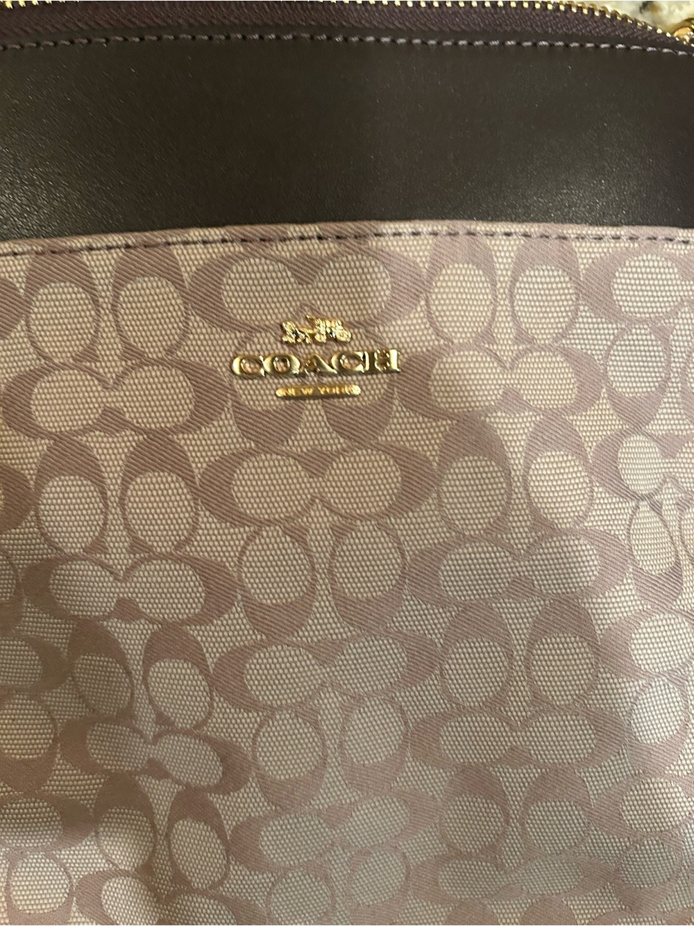 Coach North South Crossbody Signature Jacquard Leather Light Khaki/Brown - Picture 5 of 7